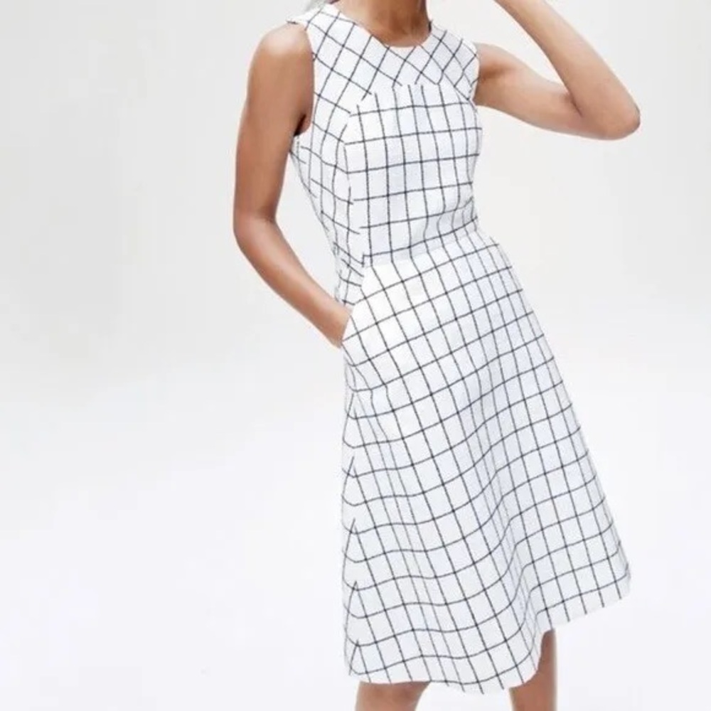 J. Crew Tweed Sleeveless A-line Dress in Windowpane